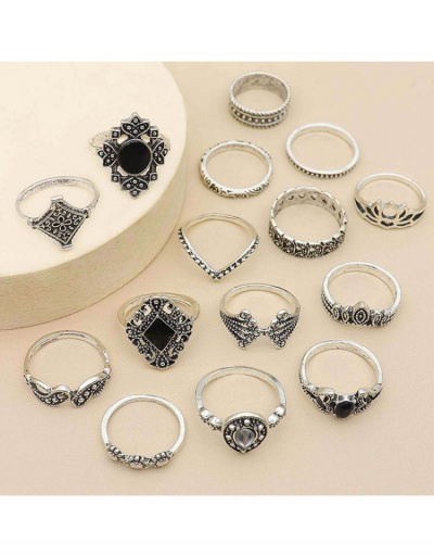 Replica  Retro Geometric Hollowed Out Ring Set #796374 $4.47 USD for Wholesale