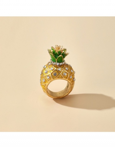 Replica  European Personality Metal Decor Diamond Pineapple Stereo Ring #796376 $4.03 USD for Wholesale