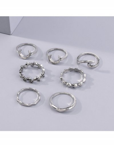 Replica  Simple Retro Metal Decor Leaf Seven-piece Ring Set #796378 $7.70 USD for Wholesale