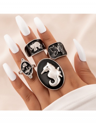  European Metal Decor Animal Four-Piece Ring Set #796379 $5.00 USD, Wholesale Fashion Ring