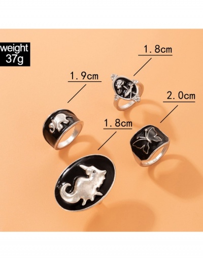 Replica  European Metal Decor Animal Four-Piece Ring Set #796379 $5.00 USD for Wholesale