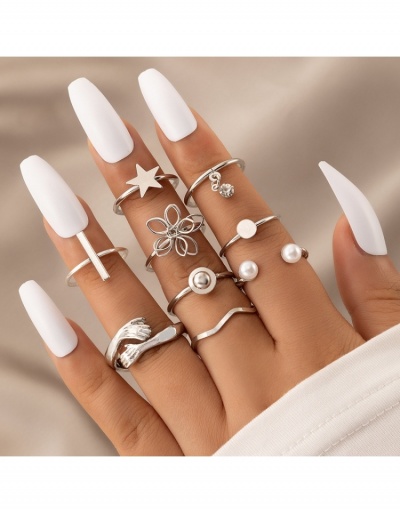 Fashion Simple Flower Star Nine-Piece Ring Set #796381 $5.96 USD, Wholesale Fashion Ring