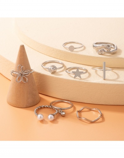 Replica Fashion Simple Flower Star Nine-Piece Ring Set #796381 $5.96 USD for Wholesale