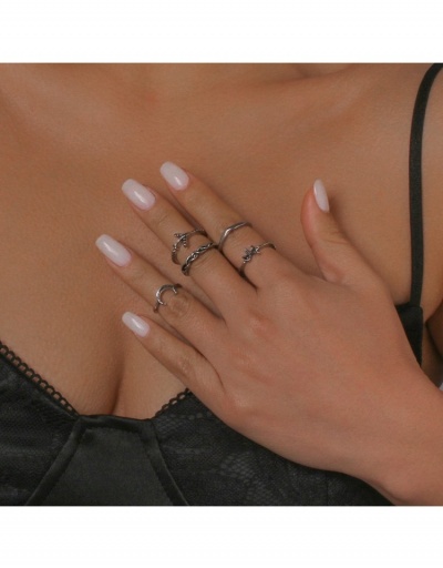 Replica New Women Vintage Silvery Ring Sets #796384 $7.40 USD for Wholesale