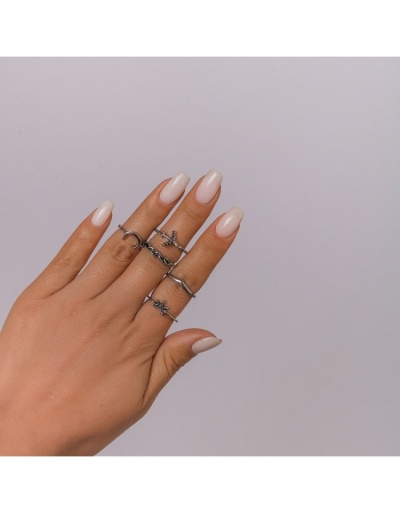 Replica New Women Vintage Silvery Ring Sets #796384 $7.40 USD for Wholesale