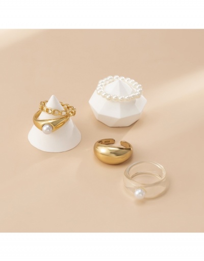 Replica Alloy Faux Pearl Ring Sets For Women #796399 $6.10 USD for Wholesale