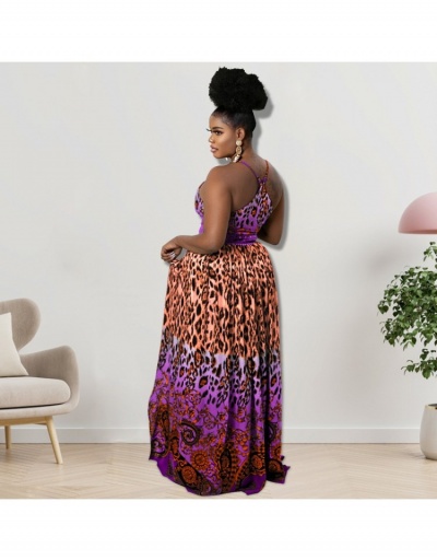 Replica  Summer Leopard Print Sleeveless Maxi Dress Sleeveless Scoop Neck #796413 $28.15 USD for Wholesale