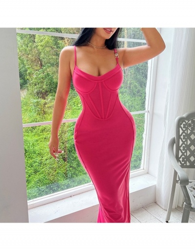 Replica Ladies Solid Black Spaghetti Straps  Long Sleeveless Maxi Dress Sleeveless Sweetheart Neck #796428 $30.89 USD for Wholesale