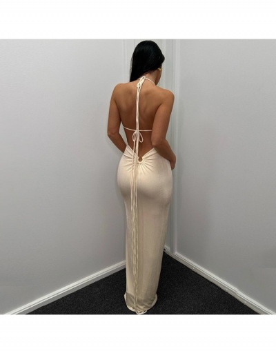 Replica  Sexy Summer Backless Pure Color Dress Sleeveless Halter #796431 $22.98 USD for Wholesale