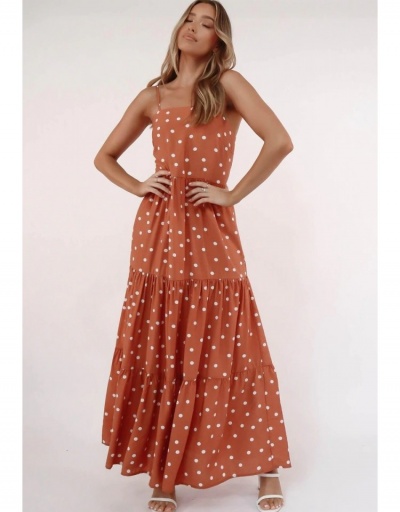 Replica  Summer Sexy Polka Dots Ruched Maxi Dress Sleeveless Boat Neck #796437 $26.49 USD for Wholesale