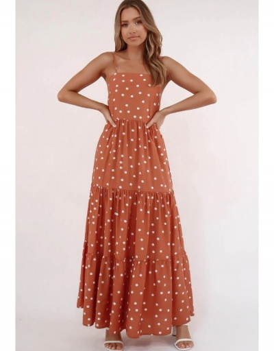 Replica  Summer Sexy Polka Dots Ruched Maxi Dress Sleeveless Boat Neck #796437 $26.49 USD for Wholesale