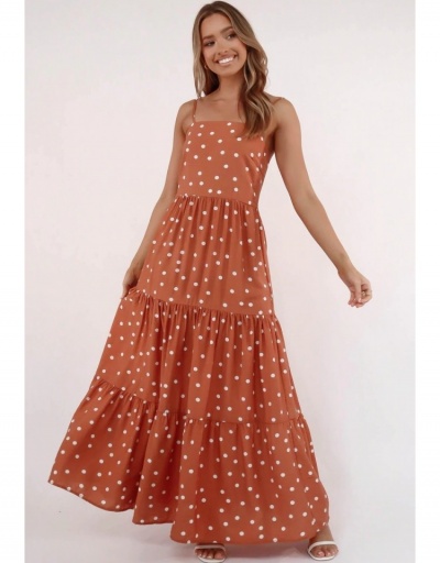 Replica  Summer Sexy Polka Dots Ruched Maxi Dress Sleeveless Boat Neck #796437 $26.49 USD for Wholesale