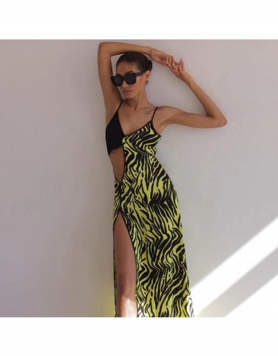 Stylish Printed Spaghetti Straps Slit Maxi Dress Sleeveless V Neck #796441 $21.17 USD, Wholesale Fashion Maxi Dresses