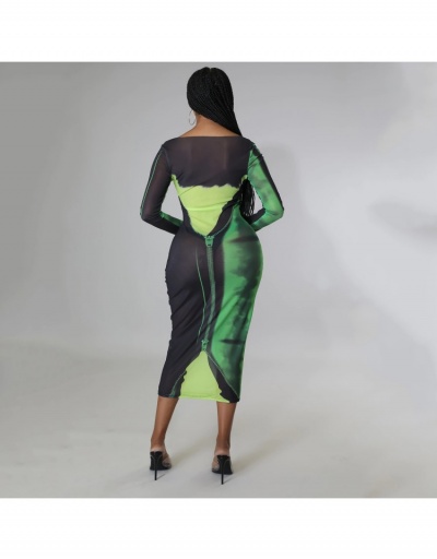 Replica Sexy Gauze Long Sleeve Maxi Dresses For Women Long Sleeve Crew Neck #796442 $20.49 USD for Wholesale