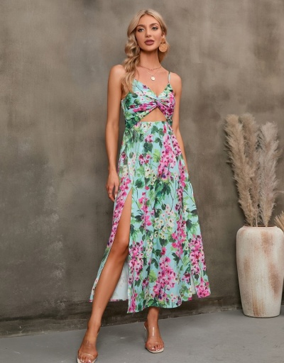 Replica  Summer Floral Irregular Sleeveless Maxi Dress Sleeveless V Neck #796456 $32.66 USD for Wholesale