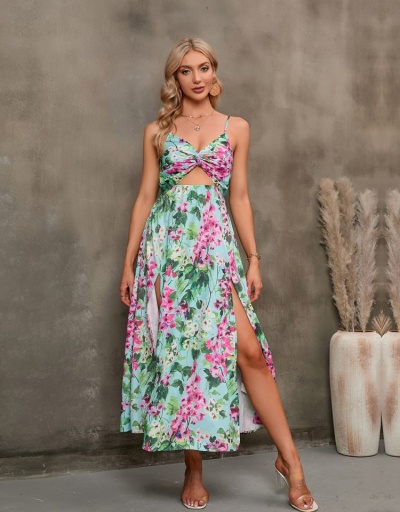 Replica  Summer Floral Irregular Sleeveless Maxi Dress Sleeveless V Neck #796456 $32.66 USD for Wholesale