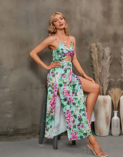 Replica  Summer Floral Irregular Sleeveless Maxi Dress Sleeveless V Neck #796456 $32.66 USD for Wholesale