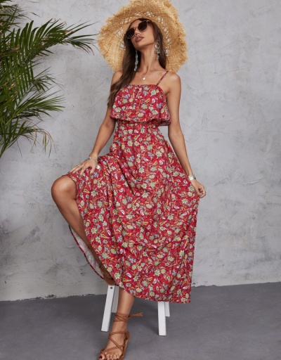 Replica Holiday Beach Printing Sleeveless Maxi Dress Sleeveless Boat Neck #796472 $28.65 USD for Wholesale