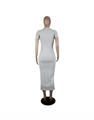 Replica Casual Solid Short Sleeve Short Sleeve T Shirt Maxi Dress Short Sleeve Crew Neck #796475 $15.15 USD for Wholesale