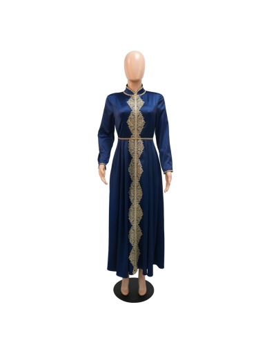 Replica Party Elegant Stand Collar Long Sleeve Maxi Dress Long Sleeve Stand Collar #796484 $68.57 USD for Wholesale