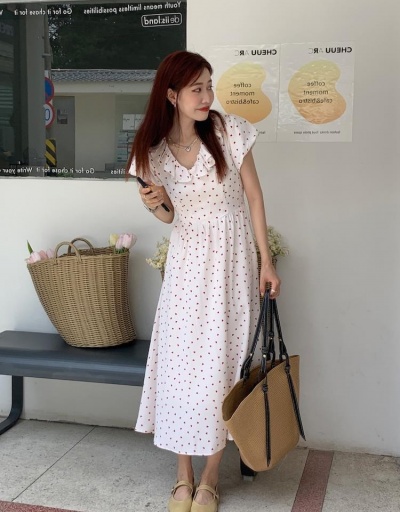 Replica  Summer Elegant Retro Ruffle Short Sleeve Maxi Dress Short Sleeve V Neck #796485 $34.94 USD for Wholesale