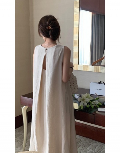 Replica  2022 Summer Pure Color Sleeveless Maxi Dress Sleeveless Crew Neck #796489 $35.10 USD for Wholesale