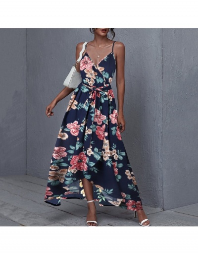  Flower Printing Sleeveless Dress For Women Sleeveless V Neck #796504 $19.50 USD, Wholesale Fashion Maxi Dresses