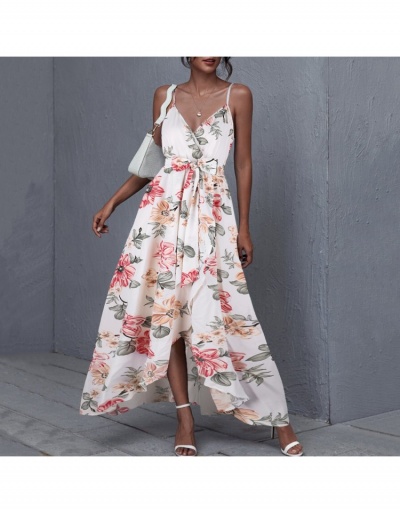 Replica  Flower Printing Sleeveless Dress For Women Sleeveless V Neck #796504 $19.50 USD for Wholesale