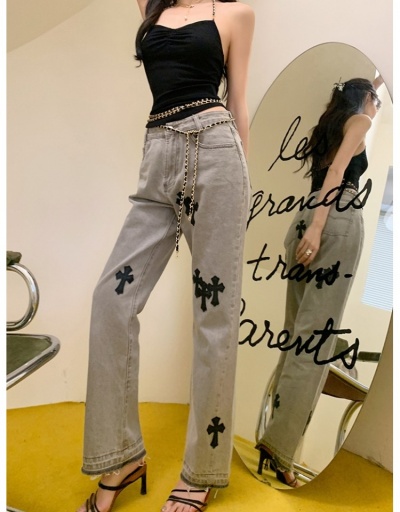 Replica  Summer Printed Straight Leg Denim Pants  #796528 $55.19 USD for Wholesale