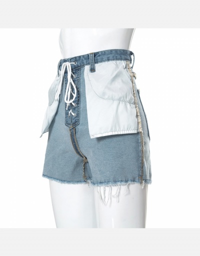 Replica Reverse Tie Wrap High Waist Denim Short Jeans #796529 $27.24 USD for Wholesale