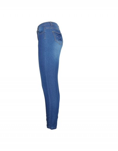 Replica Fashion Blue Solid Women Pencil Jean Trousers #796530 $23.28 USD for Wholesale