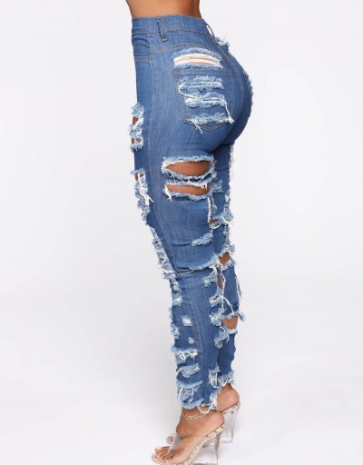 Replica Night Club Hollow Out Mid Waist Denim Jeans  #796534 $26.49 USD for Wholesale