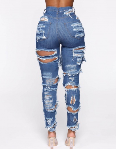 Replica Night Club Hollow Out Mid Waist Denim Jeans  #796534 $26.49 USD for Wholesale