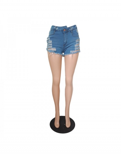 Replica Summer Sexy Blue Ripped Denim Shorts For Women #796538 $25.14 USD for Wholesale