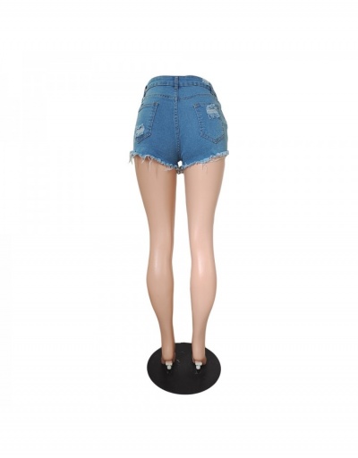 Replica Summer Sexy Blue Ripped Denim Shorts For Women #796538 $25.14 USD for Wholesale