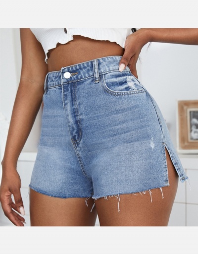 Fashion Hem Slit Denim Shorts #796540 $21.95 USD, Wholesale Fashion Jeans