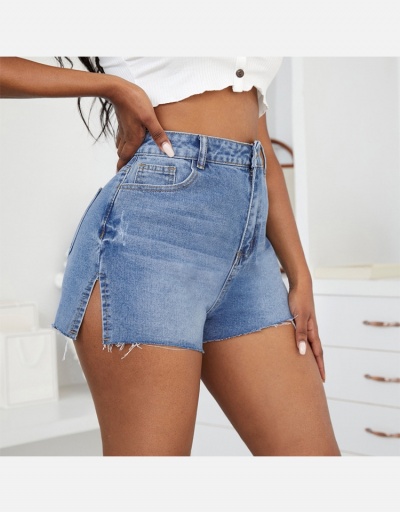 Replica Fashion Hem Slit Denim Shorts #796540 $21.95 USD for Wholesale