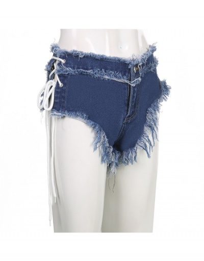 Replica Sexy Tie Wrap Low Rise Tassel Hot Short Jeans #796544 $15.16 USD for Wholesale