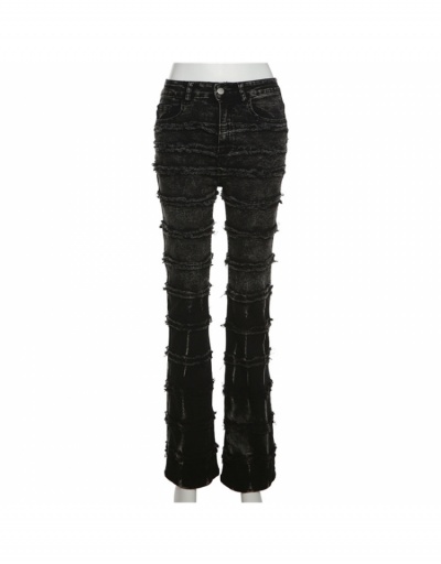 Replica  Denim Patchwork High Waist Bootcut Design Jeans #796547 $51.52 USD for Wholesale