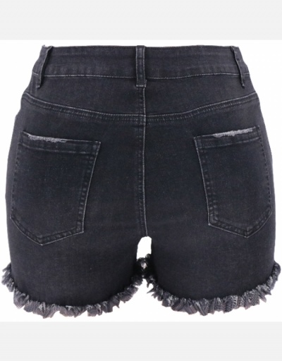 Replica Casual Summer Ripped  Black Jean Shorts #796564 $24.00 USD for Wholesale