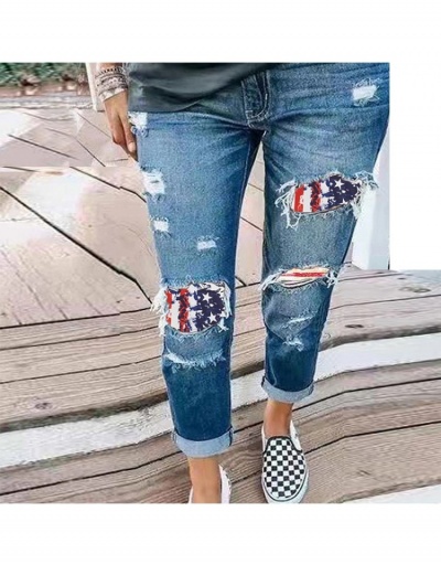  Women's Casual Printing Ripped Jeans #796576 $30.81 USD, Wholesale Fashion Jeans