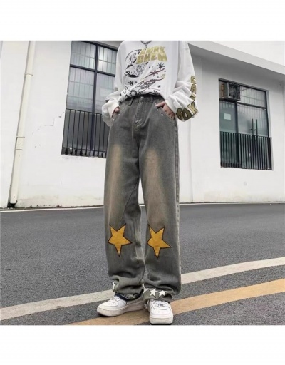 Replica Street Star Patchwork Straight Leg Jean Trousers #796582 $29.75 USD for Wholesale