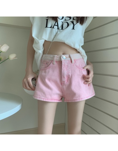 Replica  Summer Fashion Contrast Color Women's Pink Denim Shorts #796585 $20.49 USD for Wholesale