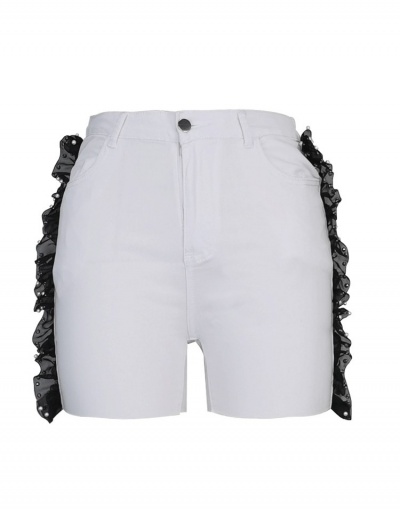 Replica  Casual High Waist Patchwork Denim Shorts For Women #796586 $27.59 USD for Wholesale