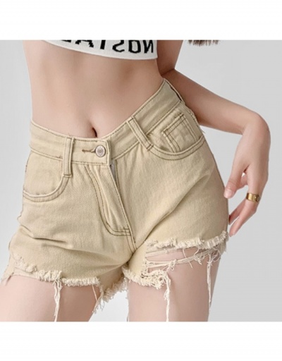  Denim Raged Hem Pure Color Short Jeans #796587 $33.29 USD, Wholesale Fashion Jeans