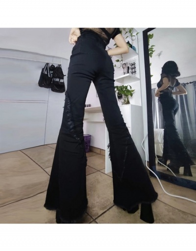 Replica Fashion Raged Hem Denim Flare Jeans Pants #796596 $29.68 USD for Wholesale