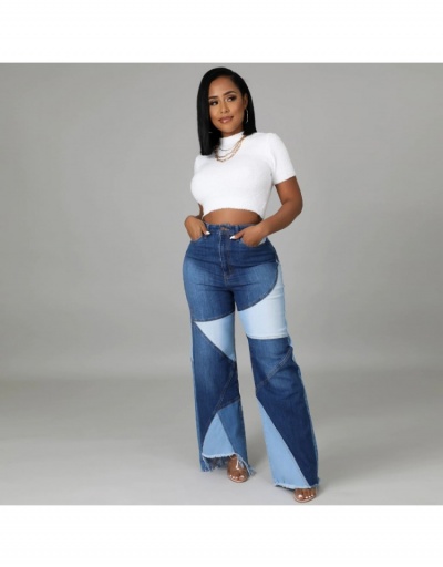  Summer Fashion Contrast Color Women's Denim Pants #796603 $33.18 USD, Wholesale Fashion Jeans