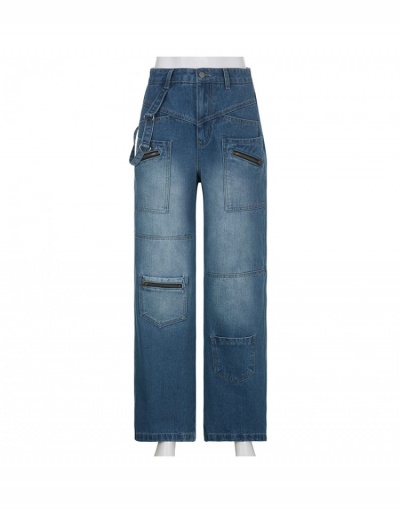 Replica Street Ladies Low Rise Wide Leg Jean Trousers #796608 $34.63 USD for Wholesale