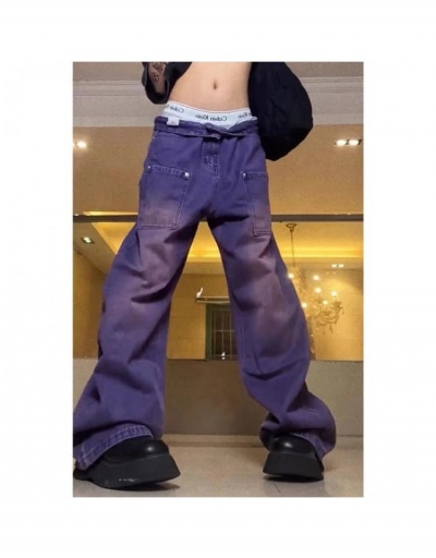 Replica  2022 New Purple High Waist Pocket Denim Pants #796609 $30.94 USD for Wholesale