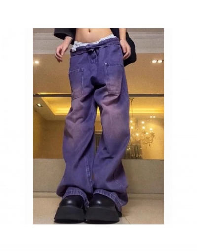 Replica  2022 New Purple High Waist Pocket Denim Pants #796609 $30.94 USD for Wholesale